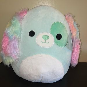 NWT Squishmallow Demir dog 16” green fuzzy